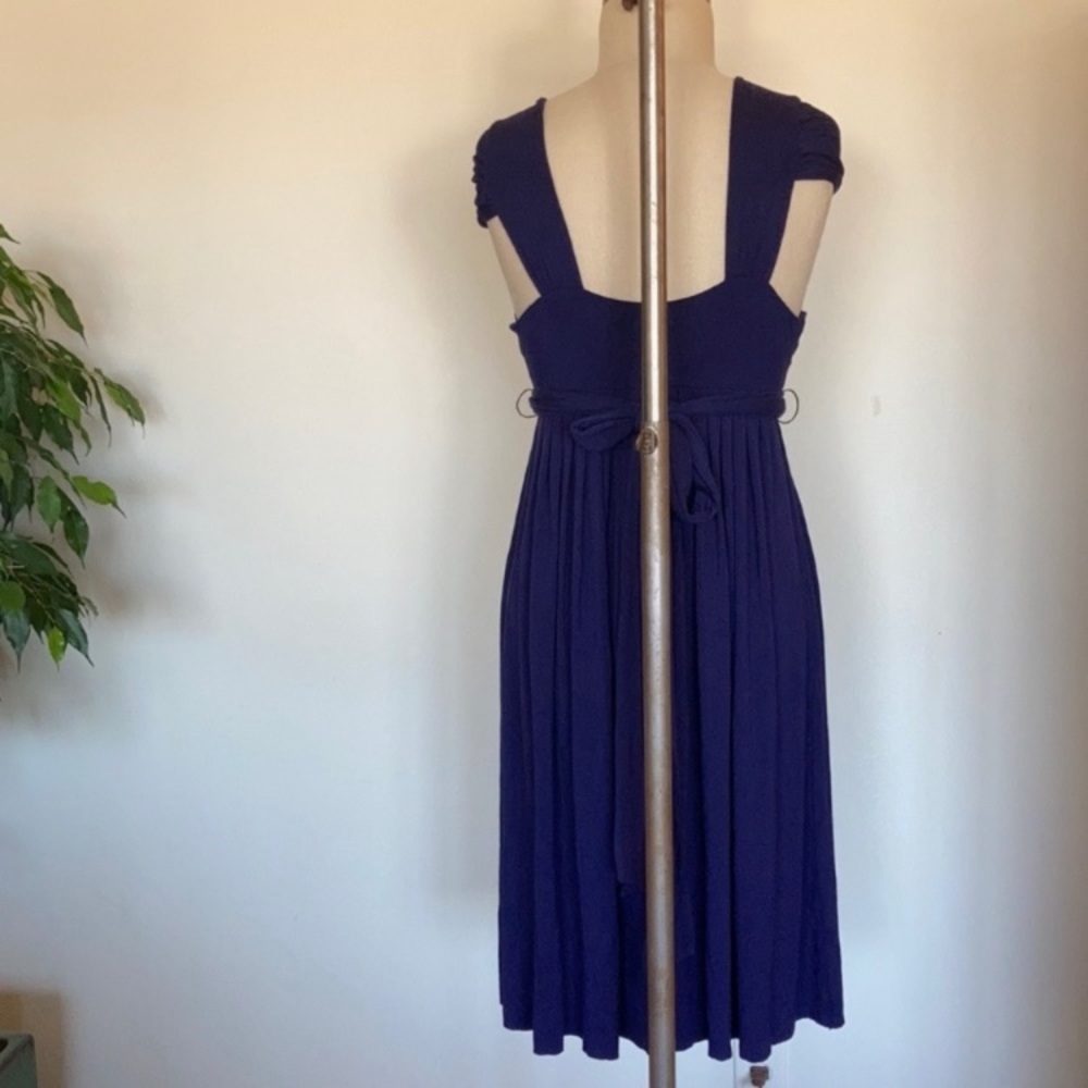NWOT Anthropologie dress, draped, purple rayon with some spandex, never worn, S - Picture 7 of 14